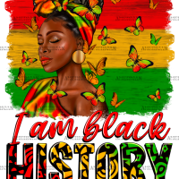 I Am Black History Afro Woman DTF Transfer