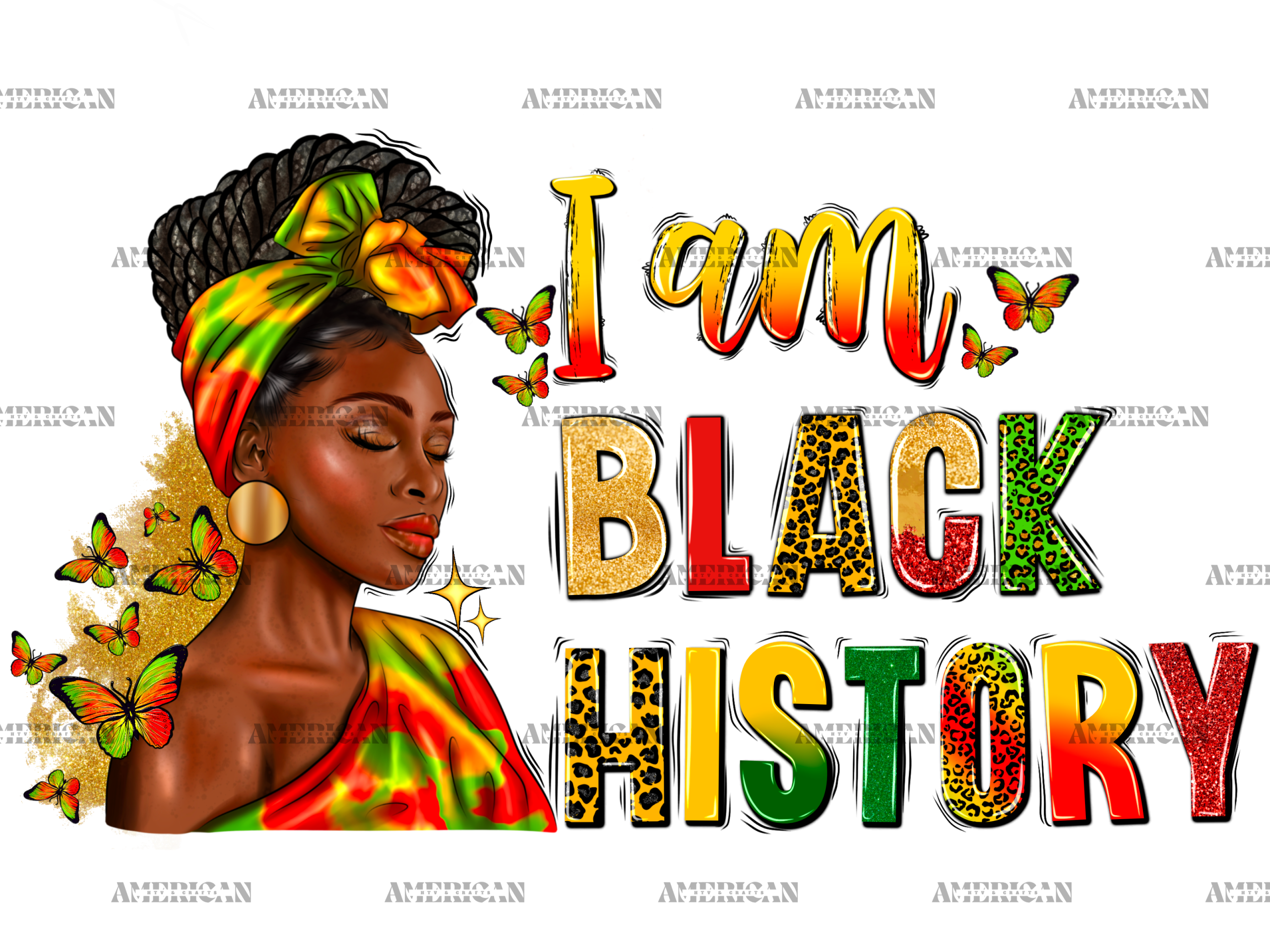 I Am Black History Juneteenth Afro Women DTF Transfer