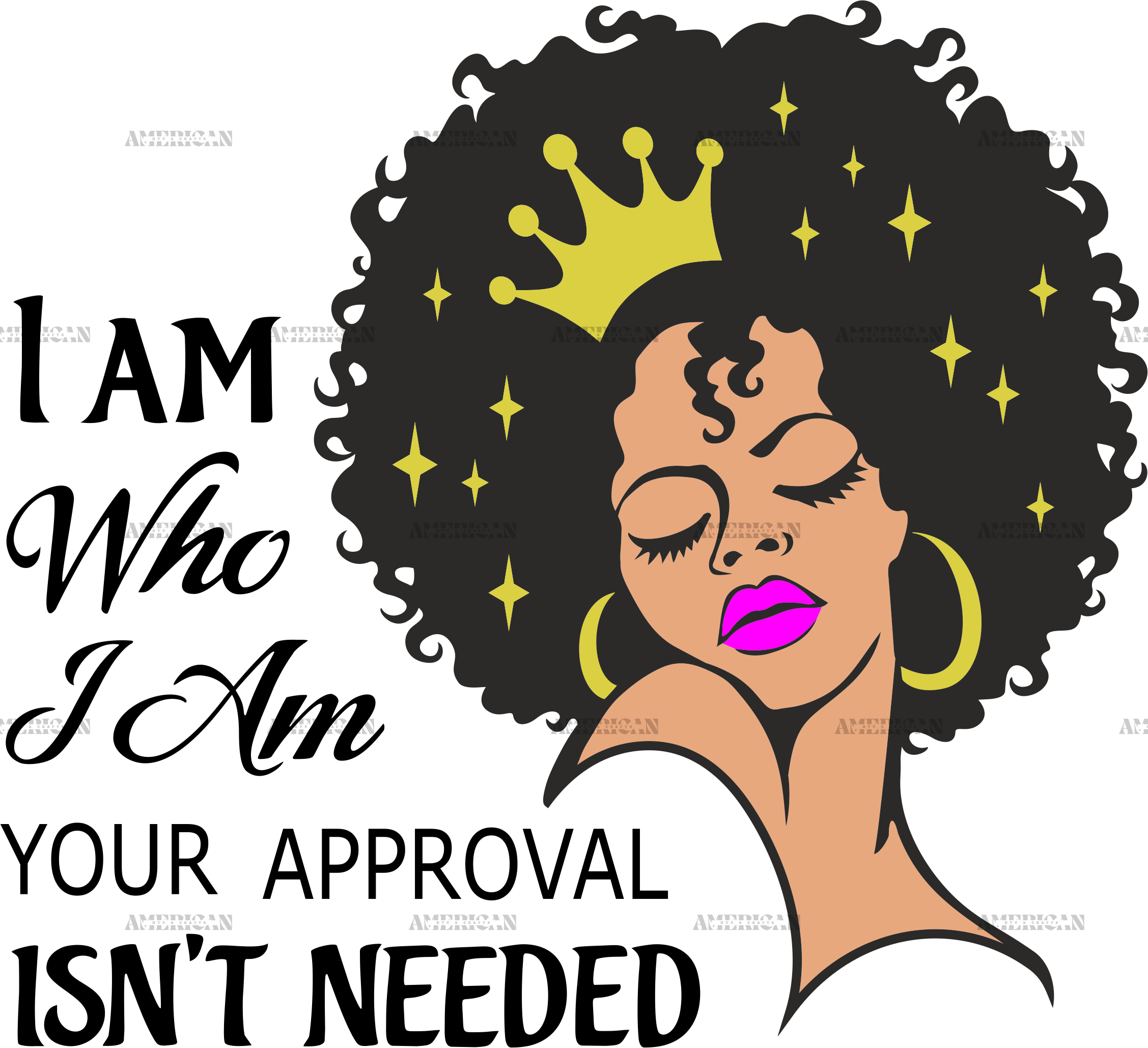 I Am Who I Am Crown Woman DTF Transfer
