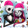 Jack and Sally Christmas Pink UV DTF Transfer