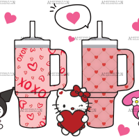 Kitty Kuromi And My Melody Tumblers UV DTF Transfer
