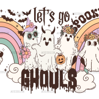 Let's Go Ghouls Rainbow UV DTF Transfer