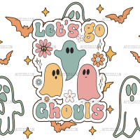 Lets Go Ghouls Bats UV DTF Transfer