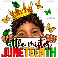 Little Mister Juneteenth Afro Boy DTF Transfer