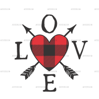 Love Arrows Plaid DTF Transfer