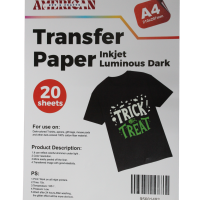 A4 Inkjet Luminous Dark Transfer Paper 20 Sheets