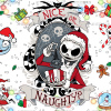 Nice Or Naughty Christmas Snowfall UV DTF Transfer