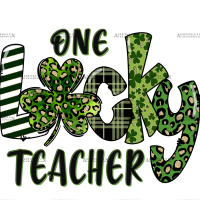 One Lucky Teacher DTF Transfer