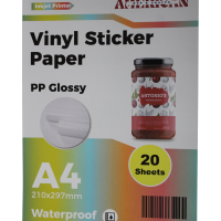 A4 Waterproof PP Glossy Vinyl Sticker Paper For Inkjet Printer 20 Sheets