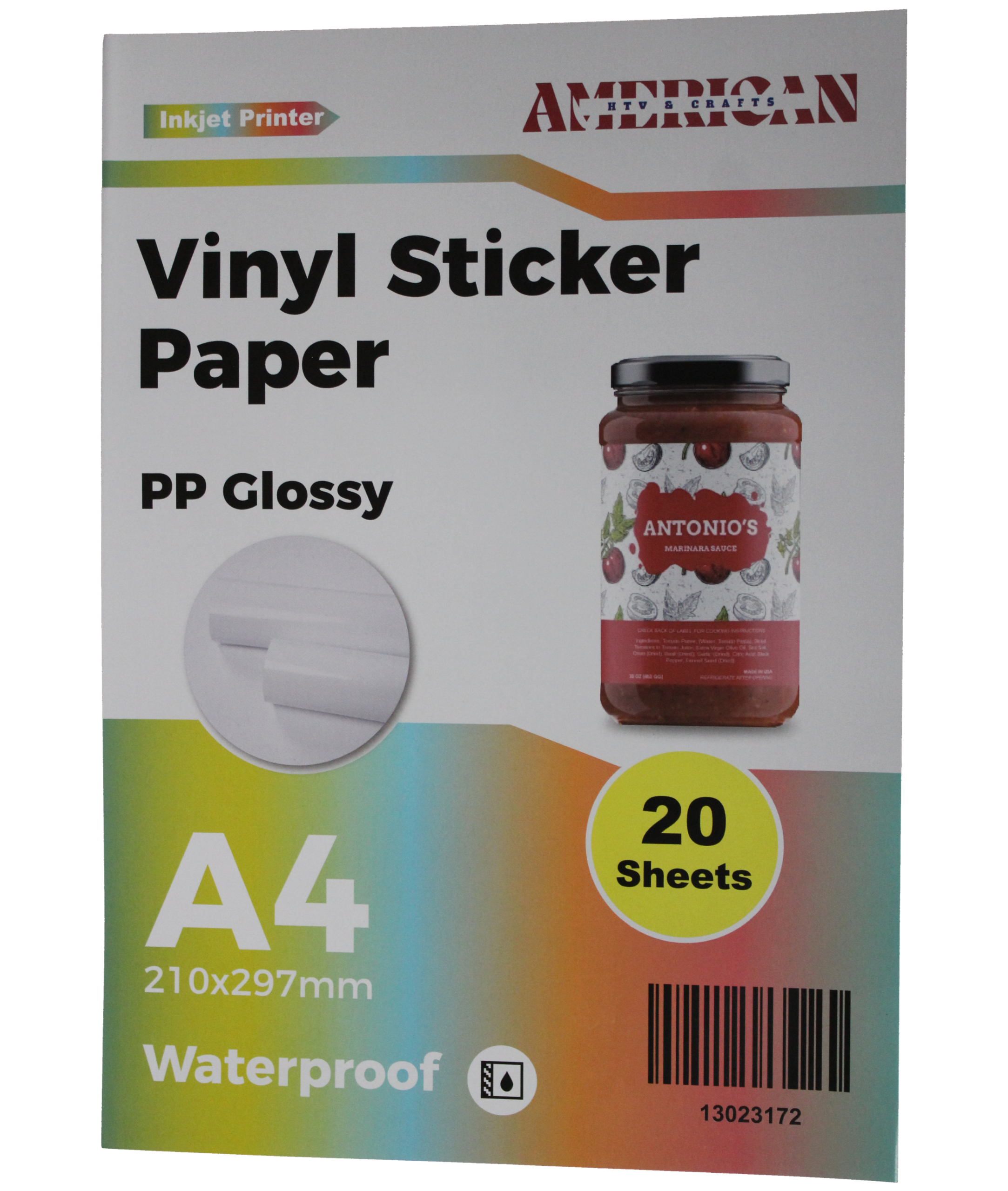 A4 Waterproof PP Glossy Vinyl Sticker Paper For Inkjet Printer 20 Sheets