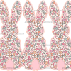 Pastel Floral Bunny Trio DTF Transfer
