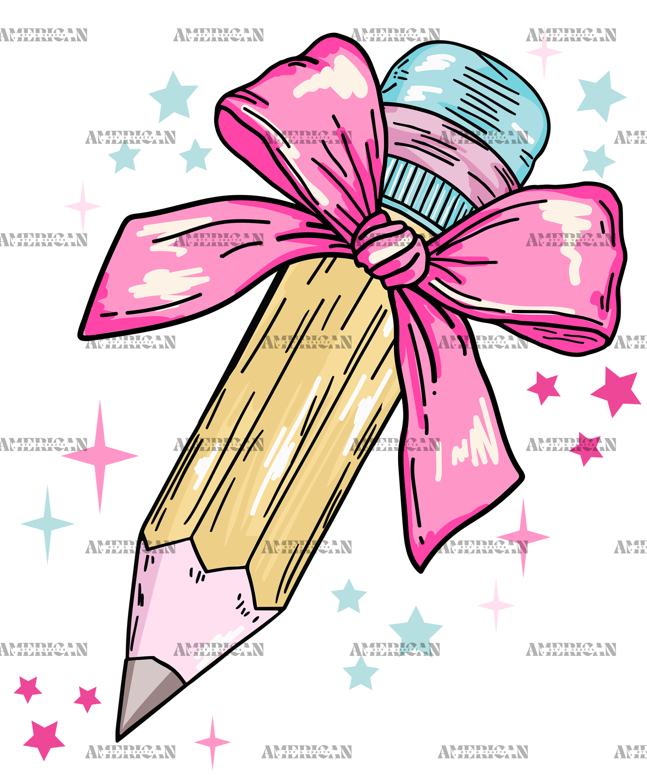 Pencil Bow DTF Transfer