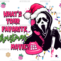 Pink Halloween Christmas Movie UV DTF Transfer