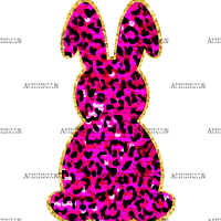 Pink Leopard Bunny DTF Transfer