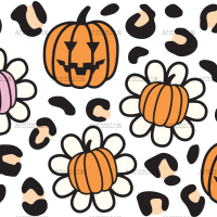Pumpkin Flower UV DTF Transfer