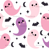 Purple Pink Ghost UV DTF Transfer