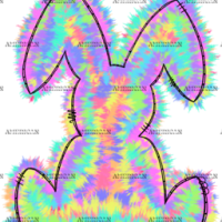 Rabbit Pink Splash DTF Transfer