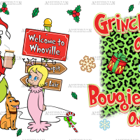 Red Whoville Grinch UV DTF Transfer