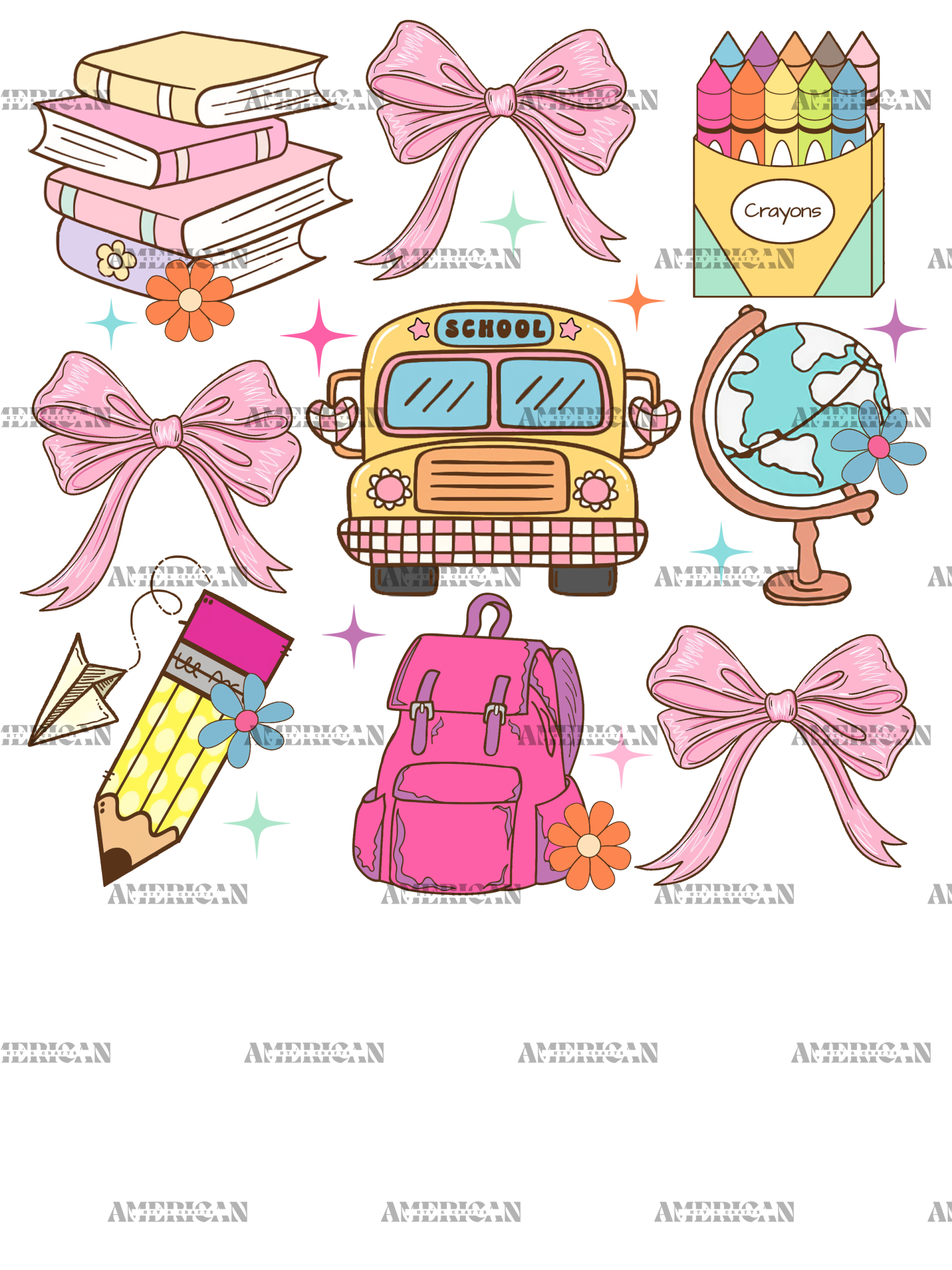 School Stationary DTF Transfer