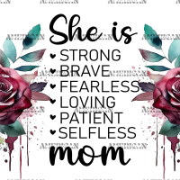 She Is Mom Roses UV DTF Transfer