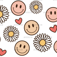 Smily Flowers UV DTF Transfer