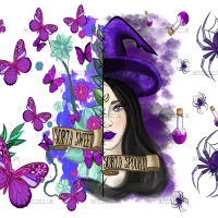 Sorta Sweet Sorta Spooky Purple And Violet UV DTF Transfer