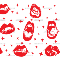 Spooky Lips UV DTF Transfer