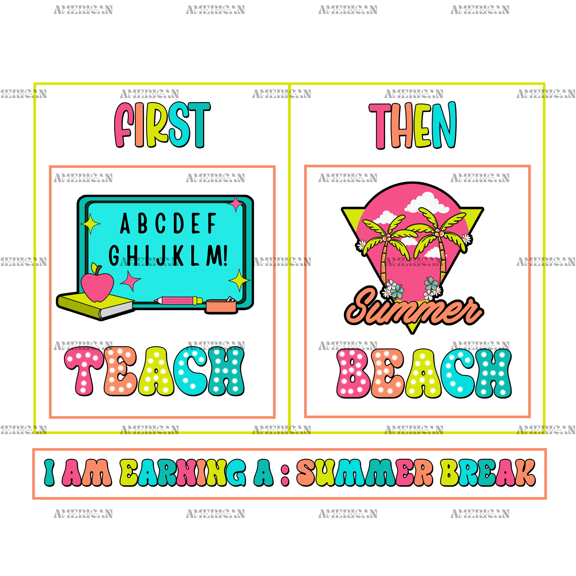 Summer Break DTF Transfer
