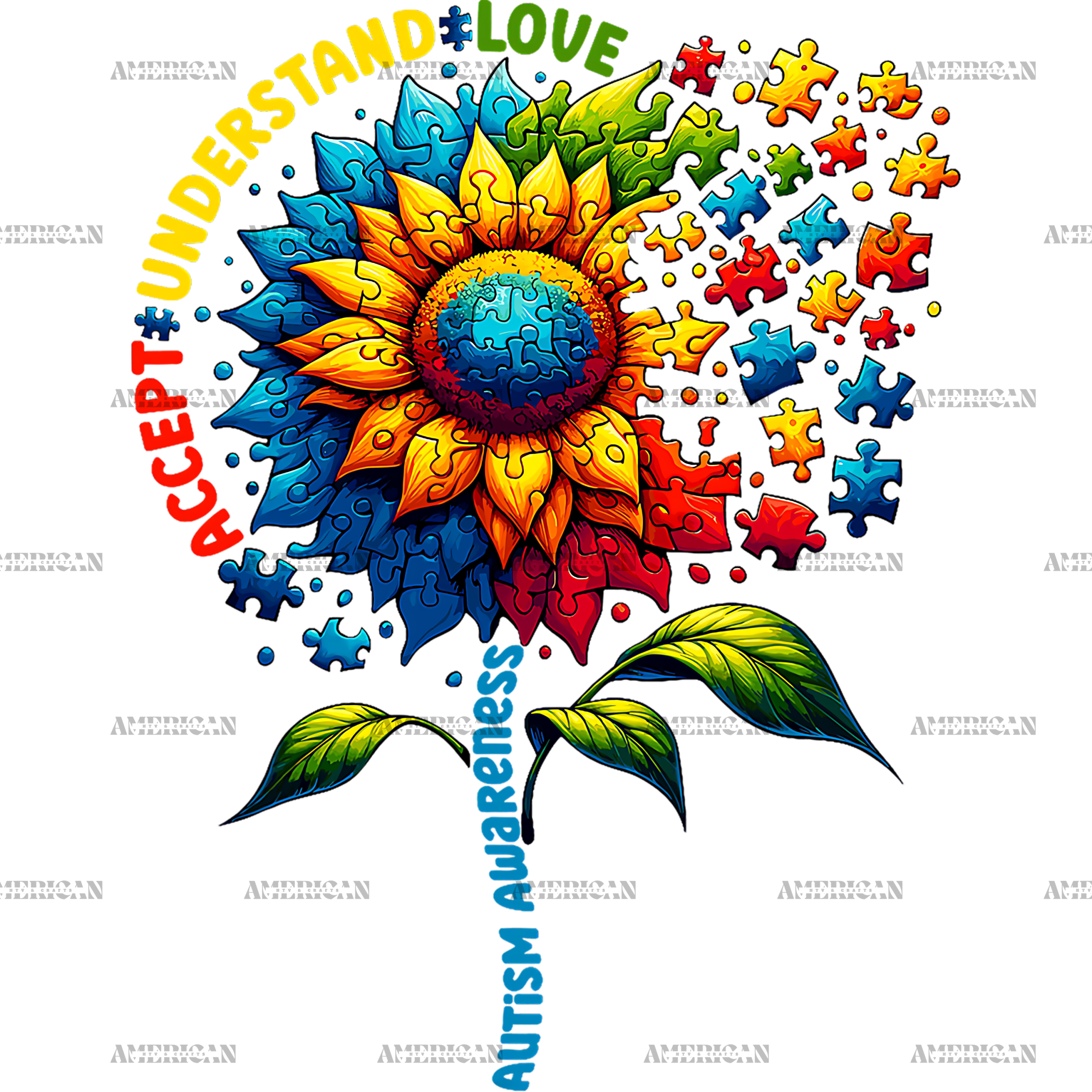 Sunflower Autism Awareness-2 DTF Transfer