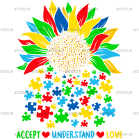 Sunflower Autism Awareness-3 DTF Transfer