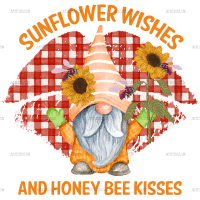Sunflower Wishes Honey Bee Kisses DTF Transfer