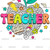 Teacher Apple DTF Transfer