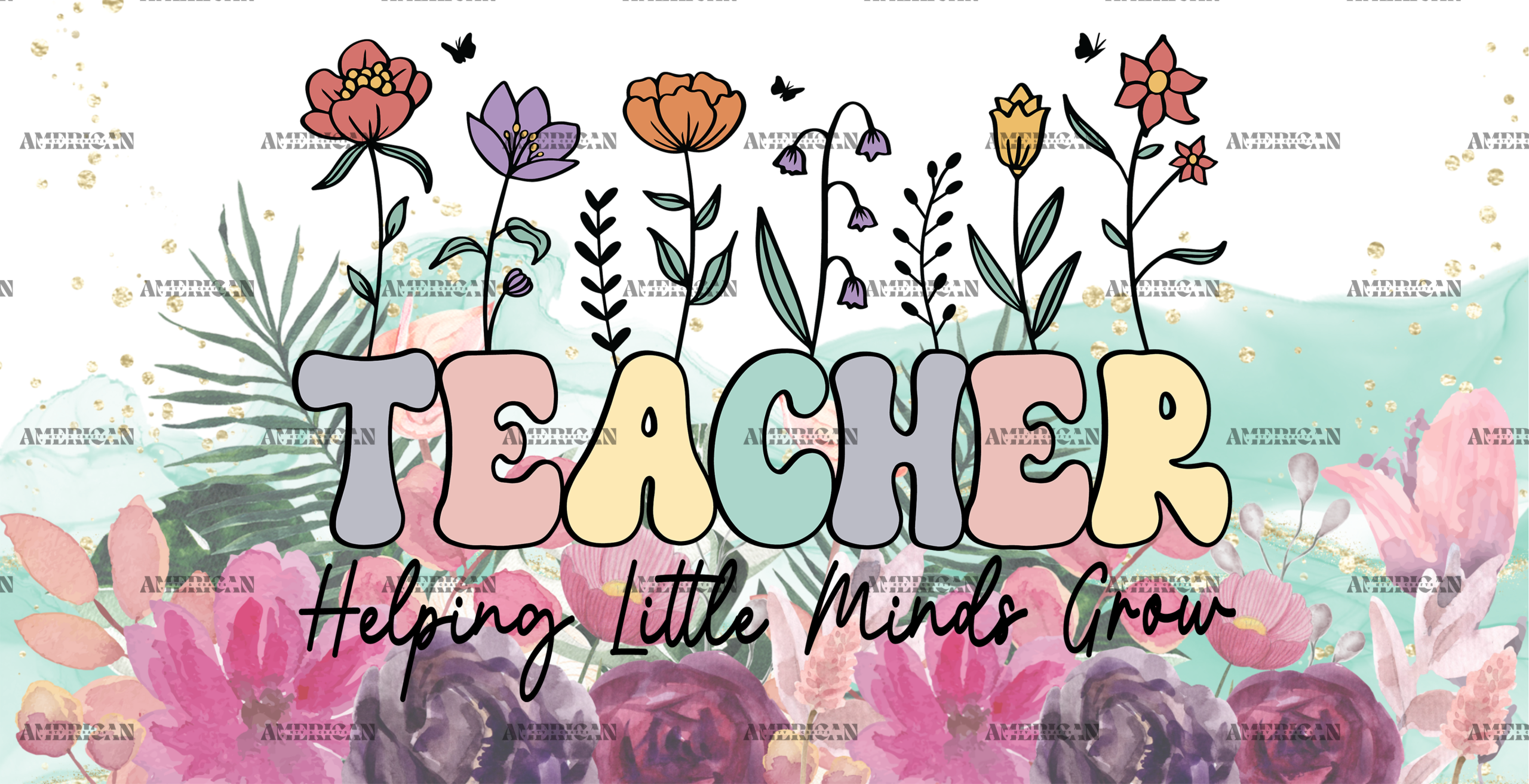 Teacher Helping Little Minds Grow-2 UV DTF Transfer