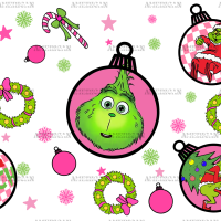 Team Grinch Christmas Bells UV DTF Transfer