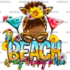 The Beach Is My Happy Place Messy Bun DTF Transfer