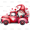 Valentine Gnomie Truck-11 DTF Transfer