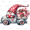 Valentine Gnomie Truck-12 DTF Transfer