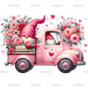 Valentine Gnomie Truck-3 DTF Transfer