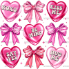 Valentine Heart Bows-3 DTF Transfer