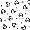 Valentine Hearts Black UV DTF Transfer