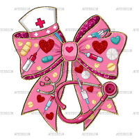 Valentine Nurse Bow-3 DTF Transfer