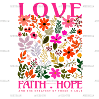 Valentines Love Faith Hope DTF Transfer