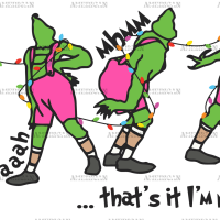 Walking Away Grinch UV DTF Transfer