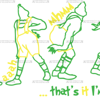 Walking Away Grinch Outline UV DTF Transfer