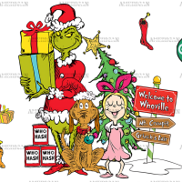 Whoville Grinch UV DTF Transfer