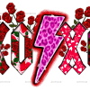 Xoxo Bolt Rose DTF Transfer