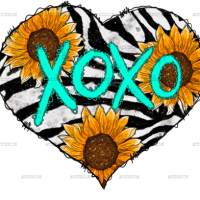 Xoxo Heart Sunflowers DTF Transfer