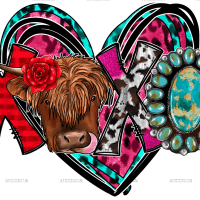 Xoxo Highland Cow DTF Transfer