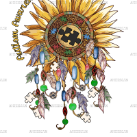 Autism Sunflower Dream Catcher DTF Transfer