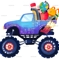 Back To School Truck DTF Transfer